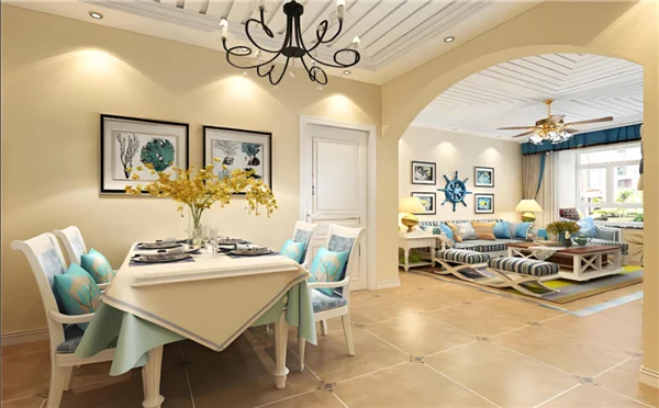 2,材质选择:地中海风格的装修材料多选用天然石材,木材和棉麻