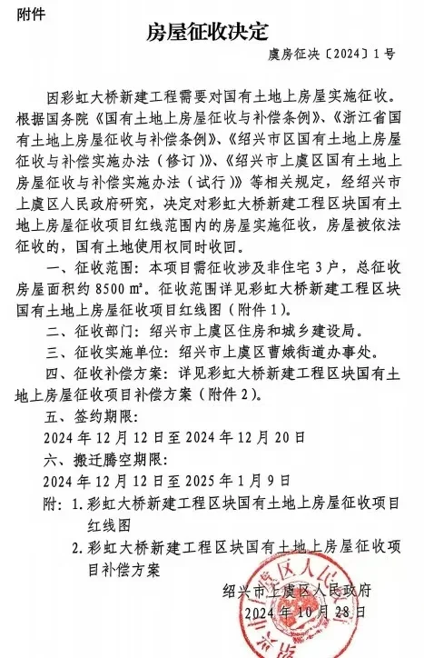 拆迁公告已发布!